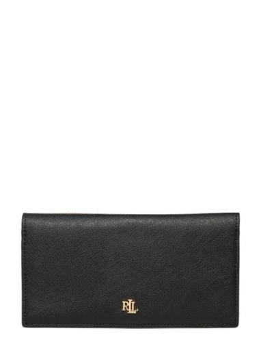 Lauren Ralph Lauren Crosshatch Leather Slim Wallet Svart