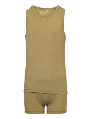 Minymo Underwear Set Boy Khaki Green