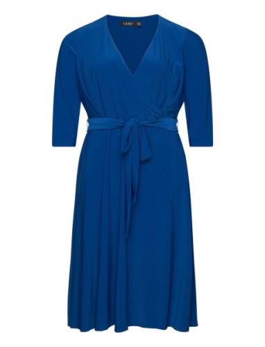 Lauren Women Surplice Jersey Dress Blå