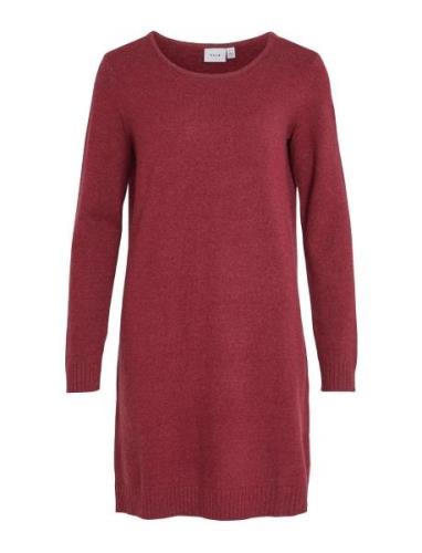 Vila Viril L/S Knit Dress - Noos Röd