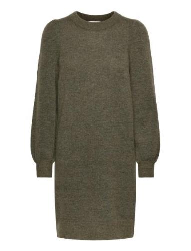 Selected Femme Slfmola Mia Ls Knit Dress Grön