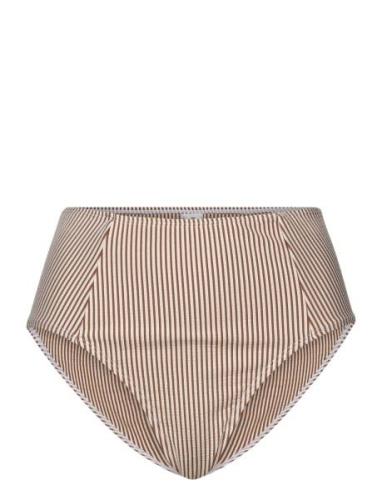 Becksöndergaard Striba High Waist Bikini Briefs Brun