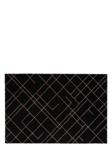 Tica Copenhagen Floormat Polyamide, 90X60 Cm, Lines Design Svart