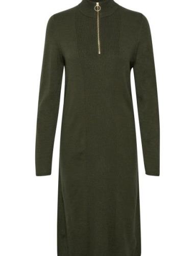 Cream Crdela Knit Dress - Mollie Fit Khaki Green