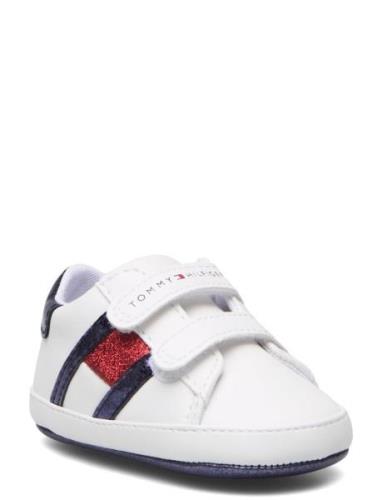 Tommy Hilfiger Flag Low Cut Velcro Shoe Vit