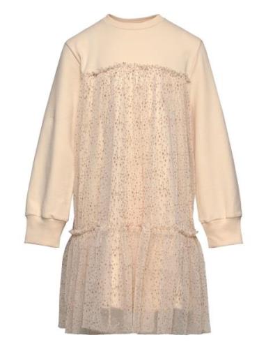 Huttelihut Dress Ls W. Gold Tulle Guld