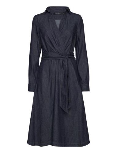 Lauren Ralph Lauren Denim Long-Sleeve Midi Dress Blå