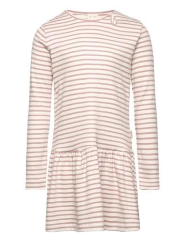 Petit Piao Dress L/S Modal Striped Rosa