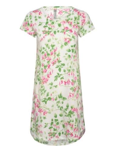 Lindex Nightdress Aop Flower Pink Grön