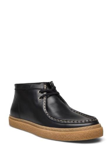 Fred Perry Dawson Mid Oil Pull Up Lthr Svart