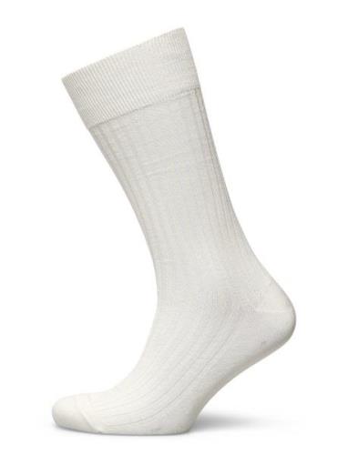 AN IVY Off White Ribbed Socks Vit