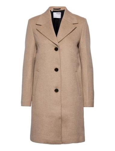 Selected Femme Slfnew Sasja Wool Coat B Noos Beige