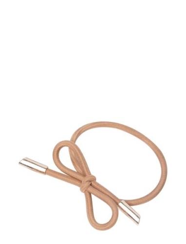 Corinne Hairtie Bow Metal Plain Beige