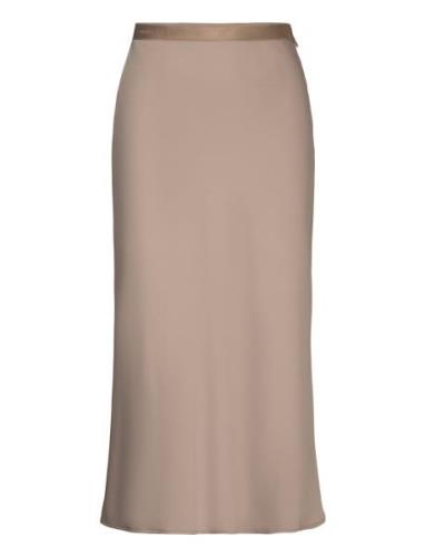 Calvin Klein Recycled Cdc Bias Cut Midi Skirt Brun