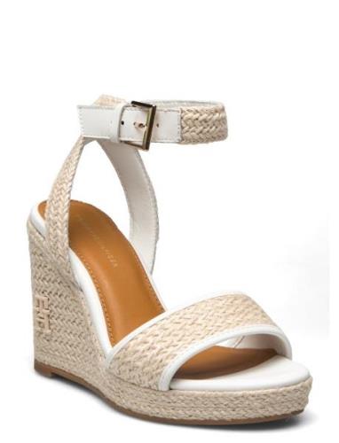 Tommy Hilfiger Th Rope High Wedge Sandal Kräm