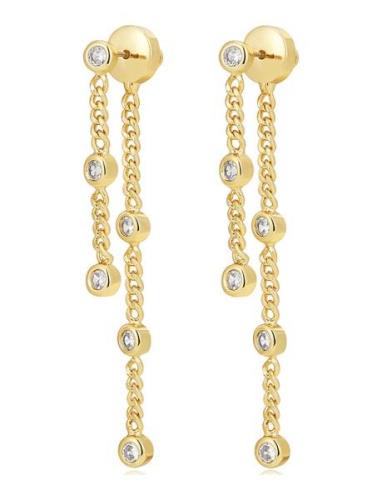 LUV AJ The Estelle Double Chain Studs- Gold Guld