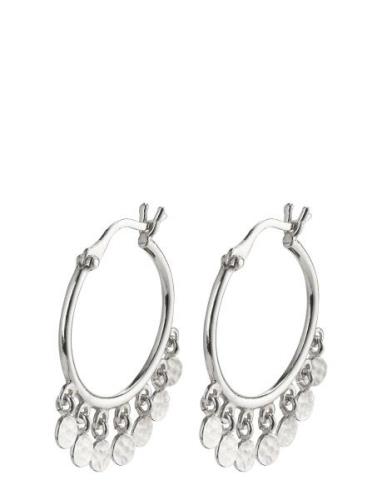 Pilgrim Panna Recycled Coin Hoop Earrings Silver