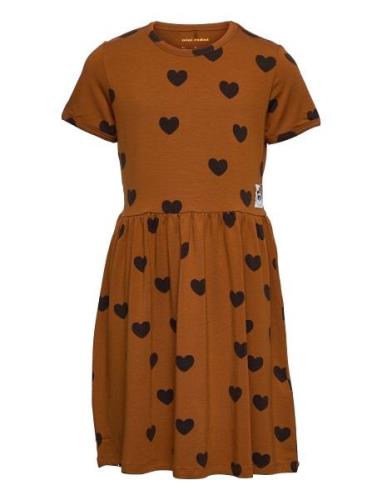 Mini Rodini Basic Hearts Ss Dress Tencel™ Orange