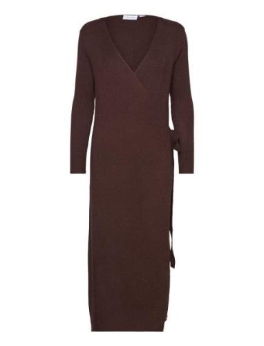 Vila Vicomfy L/S Wrap Knit Dress/Su - Noos Brun