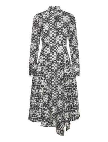 Karl Lagerfeld Check Silk Dress Svart