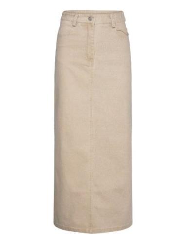 Soaked In Luxury Slvisti Denim Skirt Beige