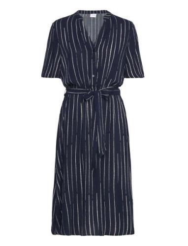 Vila Vimoashly S/S Midi Dress - Noos Marinblå