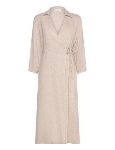 MSCH Copenhagen Mschjovene Ginia 3/4 Wrap Dress Beige