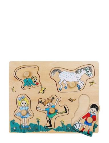 Pippi Pussel Med Knoppar 5 Bit Toys Puzzles And Games Puzzles Wooden P...