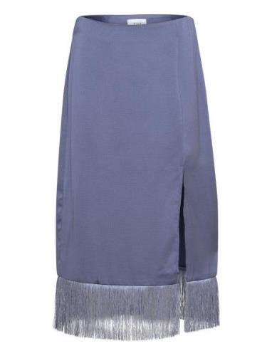 Vila Vil Hw Midi Fringle Skirt/Dc/Ka Blå