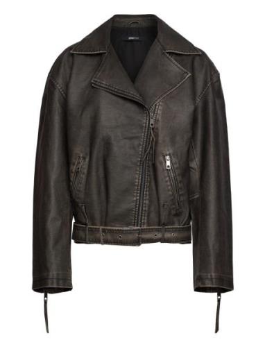 Gina Tricot Washed Biker Jacket Brun