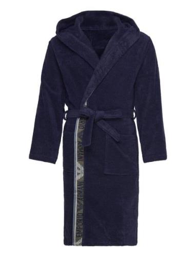 Emporio Armani Unisex Woven Bathrobe Marinblå