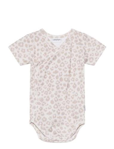 Gugguu Baby Print T-Shirt Wrap Bodysuit Grå