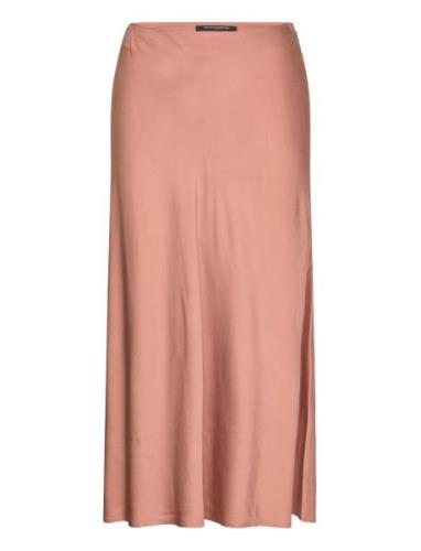 French Connection Ennis Satin Midaxi Slip Skirt Beige