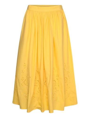 Stella Nova Embroidery Anglaise Midi Skirt Gul