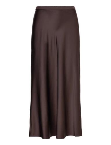 Balmuir Angelina Silk Satin Skirt Brun