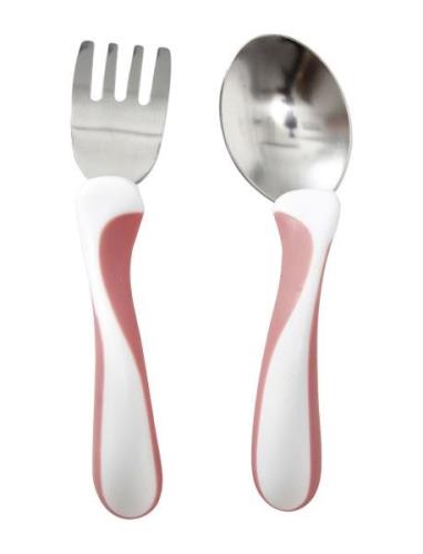 Bambino My First! Fork & Spoon Cerise Home Meal Time Cutlery Pink Bamb...