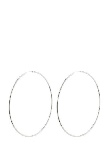 Pilgrim April Recycled Mega Hoop Earrings Silver