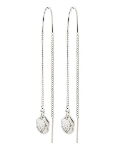 Pilgrim Jola Recycled Long Chain Earrings Silver