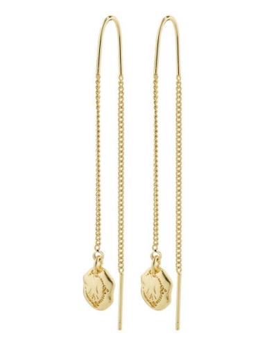 Pilgrim Jola Recycled Long Chain Earrings Guld