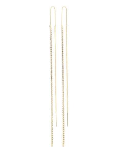 Pilgrim Amelie Crystal Chain Earrings Guld