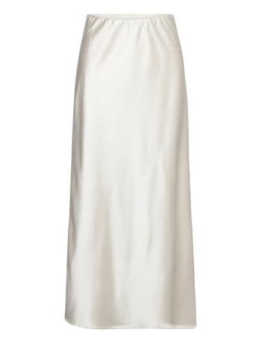 Gina Tricot Satin Maxi Skirt Beige