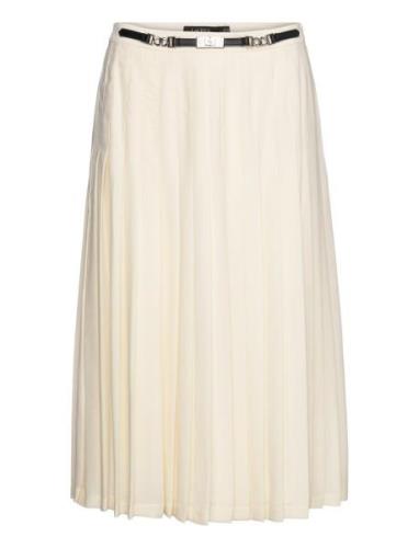 Lauren Ralph Lauren Tk!!! Pleated Georgette Skirt Kräm