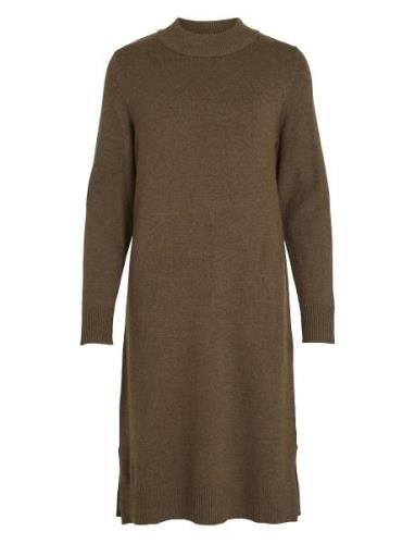 Vila Viril Crew Neck L/S Midi Dress - Noos Brun