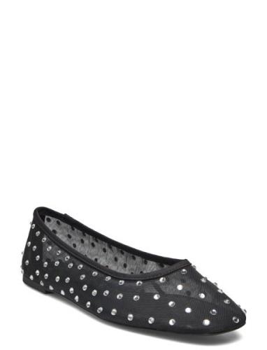 Mango Rhinest Ballet Flats Svart