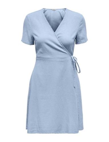 ONLY Onladdiction-Caro S/S Linen Dress Cc Pnt Blå