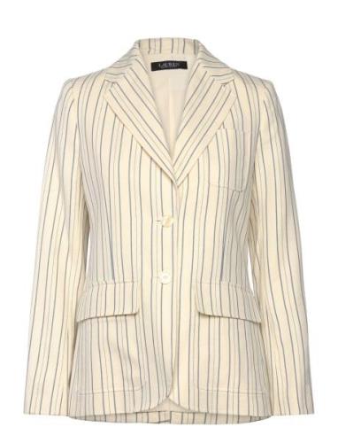 Lauren Ralph Lauren Striped Cotton-Blend Blazer Kräm