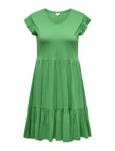 ONLY Carmakoma Carmay Cap Sleeves Frill Dress Jrs Grön