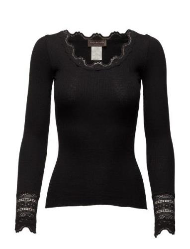 Rosemunde Silk T-Shirt W/ Lace Svart