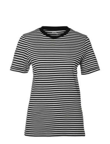 Selected Femme Slfmy Perfect Ss Tee Box Cut-Stri B Noos Svart