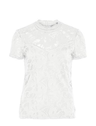 Vila Vistasia Lace S/S Top - Vit